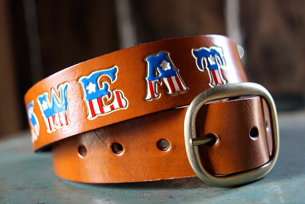 American Flag Personalized Name Leather Belt - Exsect Inc. - 3