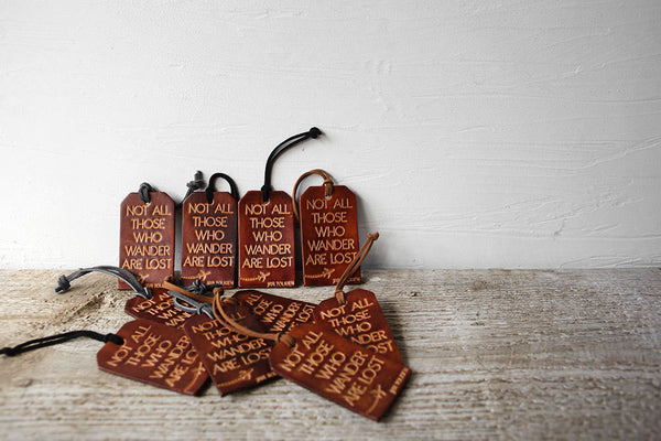 Not All Those Who Wander Are Lost Leather Luggage Tag - Exsect Inc. - 3